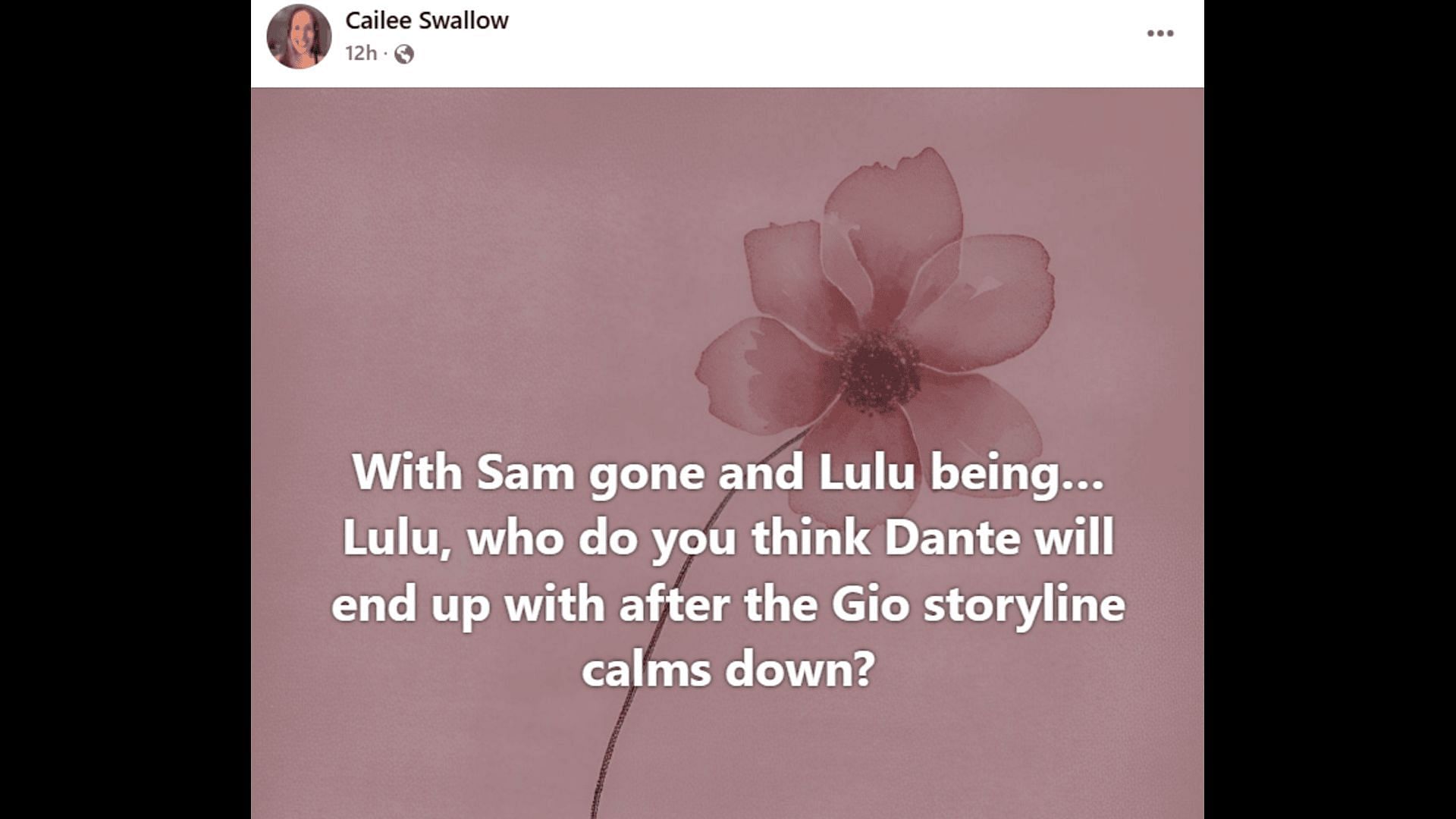 A Facebook post about Dante (Image via Facebook/General Hospital Fans - Official)